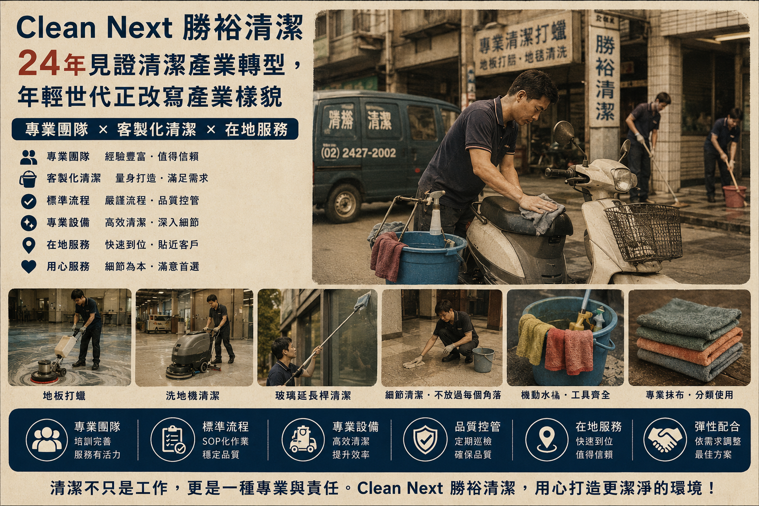 不再只是阿姨拿拖把!Clean Next勝裕清潔:24年見證清潔產業轉型,年輕世代正改寫產業樣貌